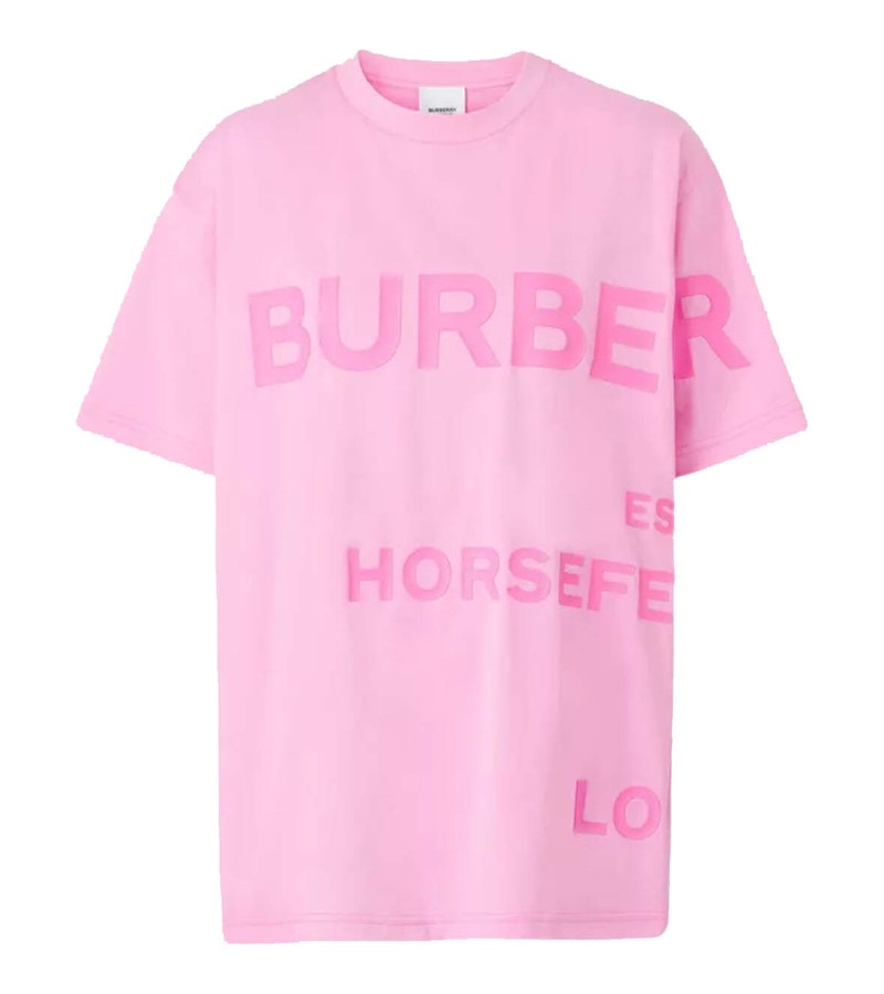 Burberry Carrick Logo-Print Cotton-Jersey T-shirt Pink