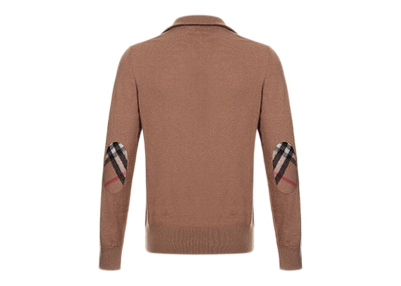Burberry Cashmere Blend Quarter-Zip Sweatshirt Camel