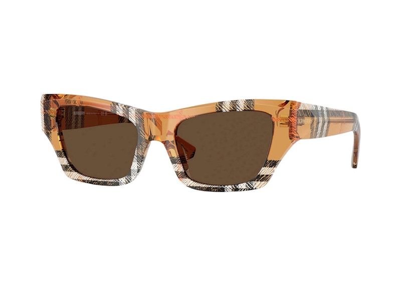 Burberry Cat-Eye Sunglasses Check Sand (BE_4441U_414673_52mm)