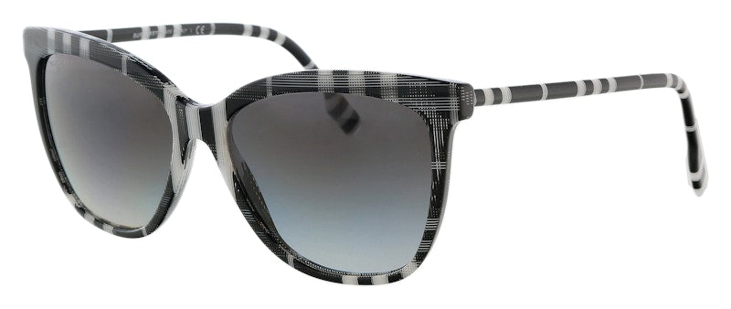 Burberry Cateye Sunglasses Black/Check White(0BE4308 40048G56)