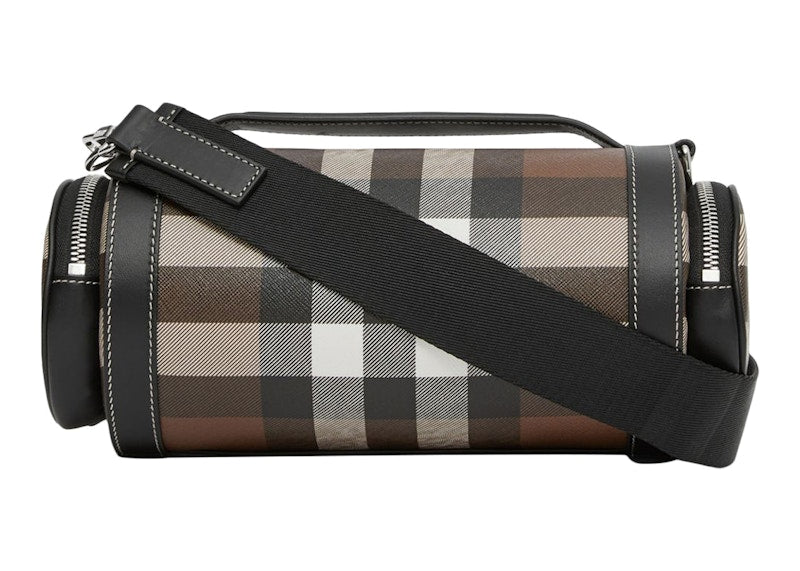 Burberry Check And Leather Sound Bag Dark Birch Brown/Black