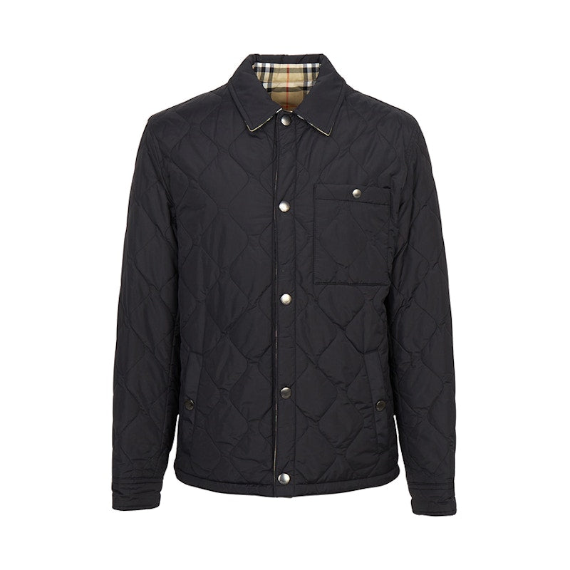 Burberry Check Brighton Reversible Quilted Jacket Black