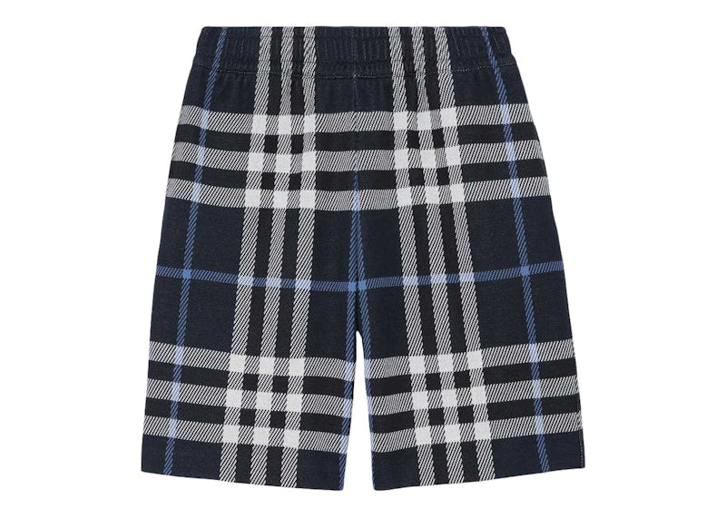 Burberry Check Cotton Jacquard Shorts White/Dark Blue