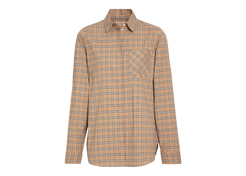 Burberry Check Cotton Shirt Beige