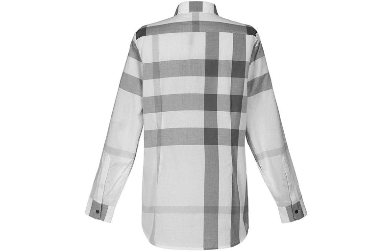 Burberry Check Cotton Shirt Check Light Gery