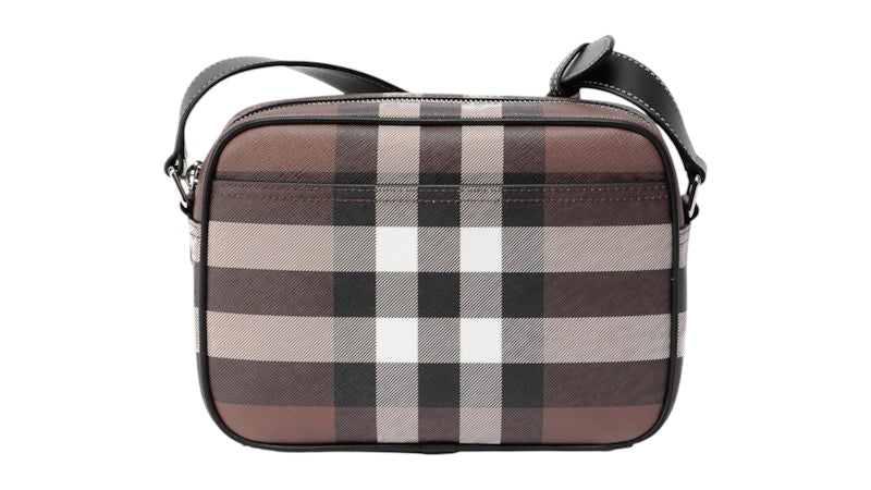 Burberry Check Crossbody Bag Dark Birch Brown