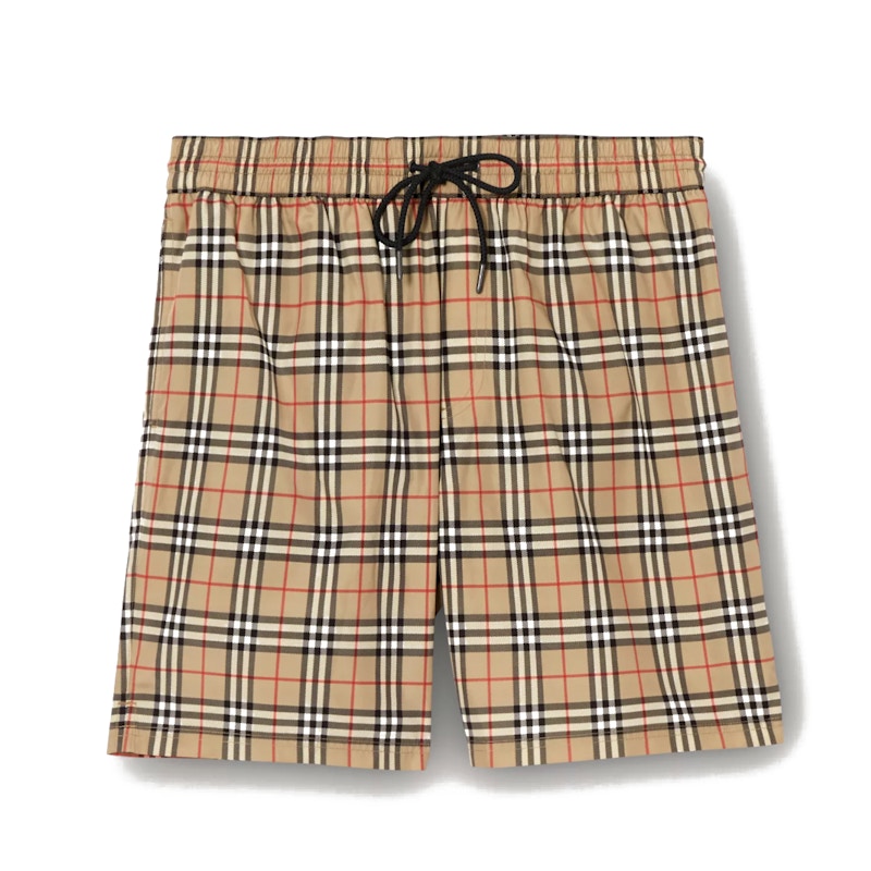 Burberry Check Drawcord Swim Shorts Archive Beige