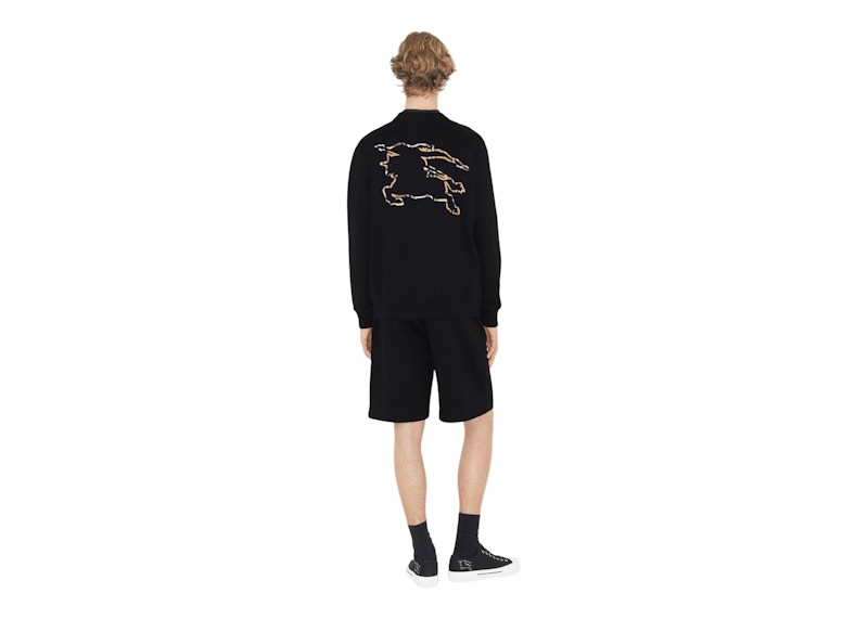 Burberry Check EKD Cotton Sweatshirt Black