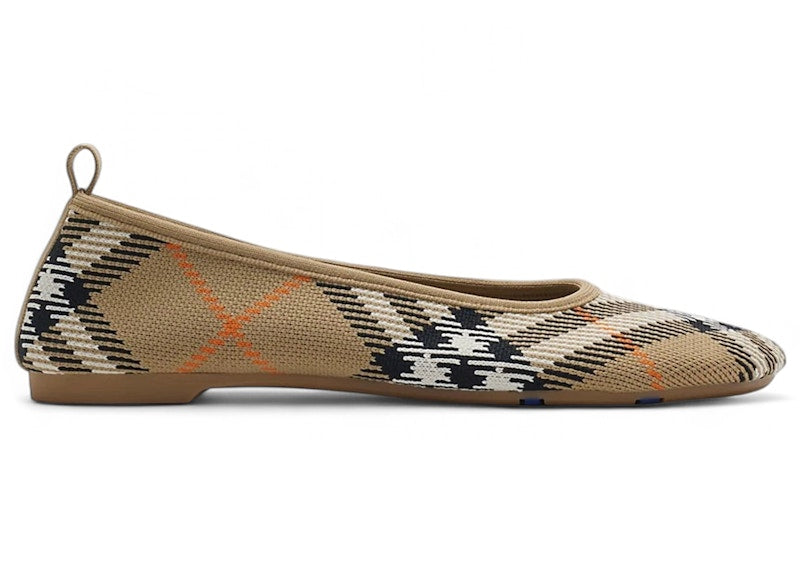 Burberry Check Knit Baby Ballerinas Sand (Women's)