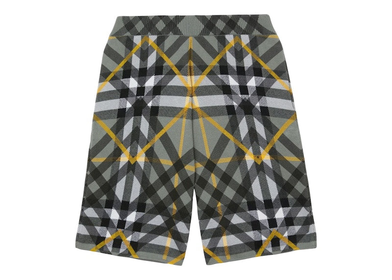 Burberry Check Knit Shorts Grey