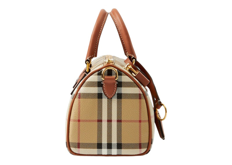 Burberry Check Mini Bowling Bag Archive Beige/Briar Brown