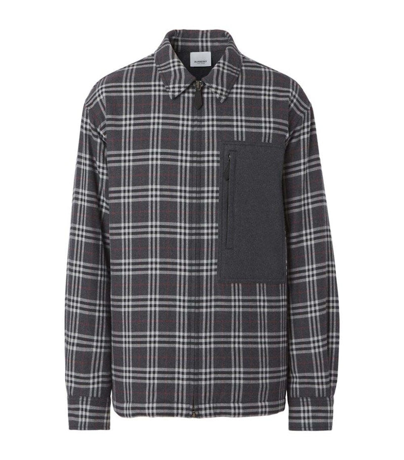 Burberry Check Pattern Jacket Gery Check