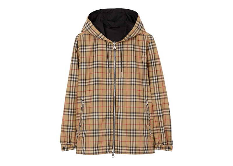 Burberry Check Reversible Hooded Jacket Archive Beige