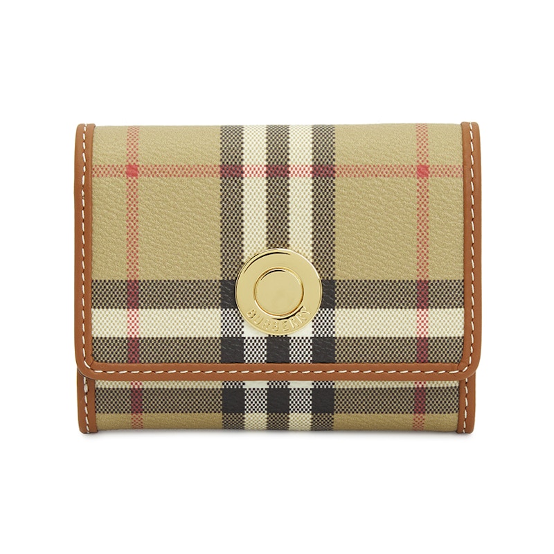 Burberry Check Short Wallet Beige Brown