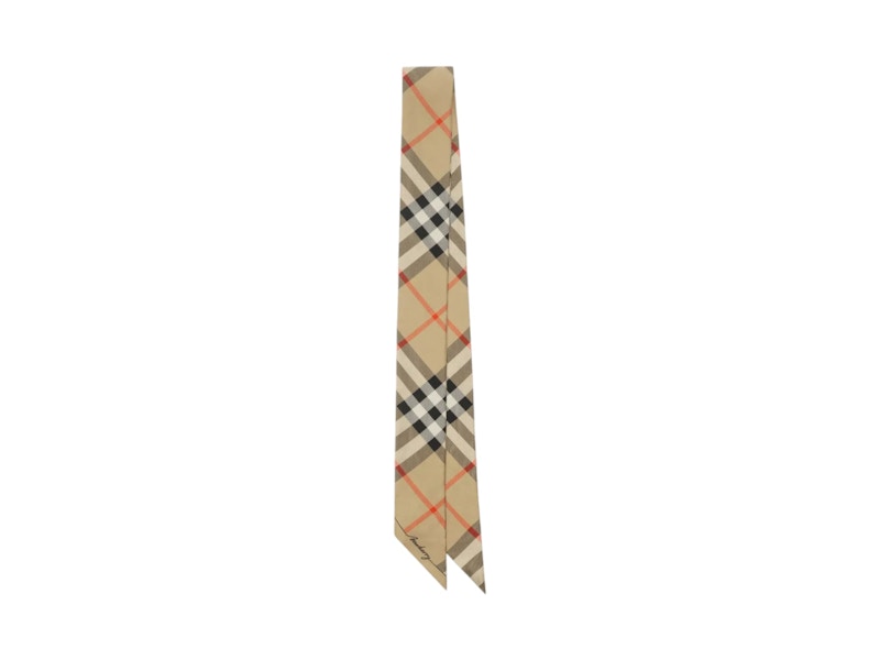 Burberry Check Silk Scarf Sand/Lichen