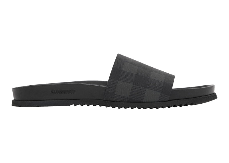 Burberry Check Slide Cloud Grey Black