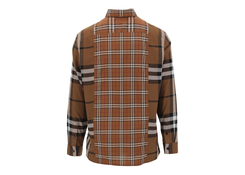Burberry Check Woven Shirt Brown