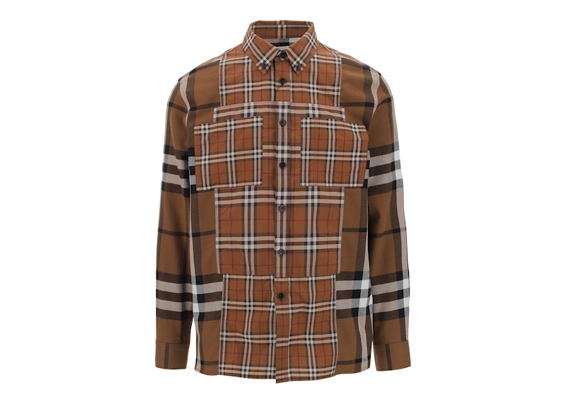 Burberry Check Woven Shirt Brown