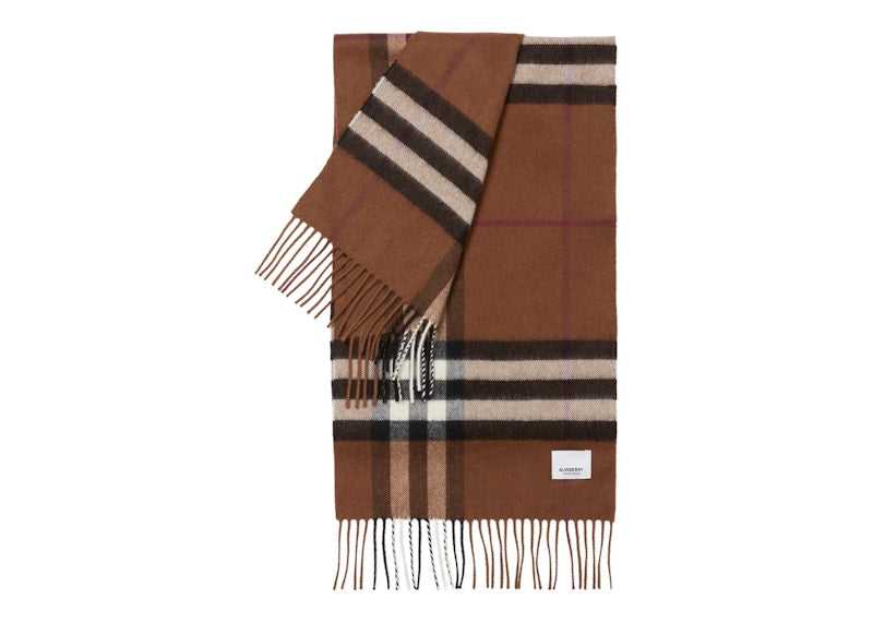 Burberry Classic Check Fringed Scarf Birch Brown/Multicolor