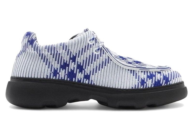 Burberry Creeper Lace-up Ekd Check Print Blue White