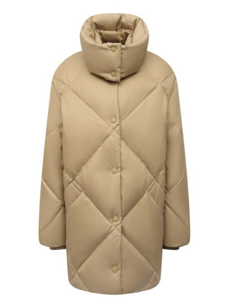 Burberry Diamond Quilted Cotton Gabardine Coat Honey