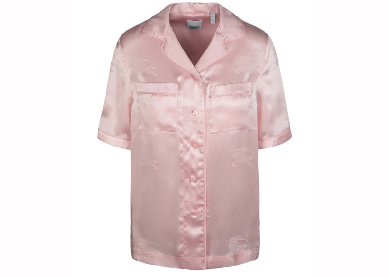 Burberry EKD Jacquard Silk Shirt Light Pink