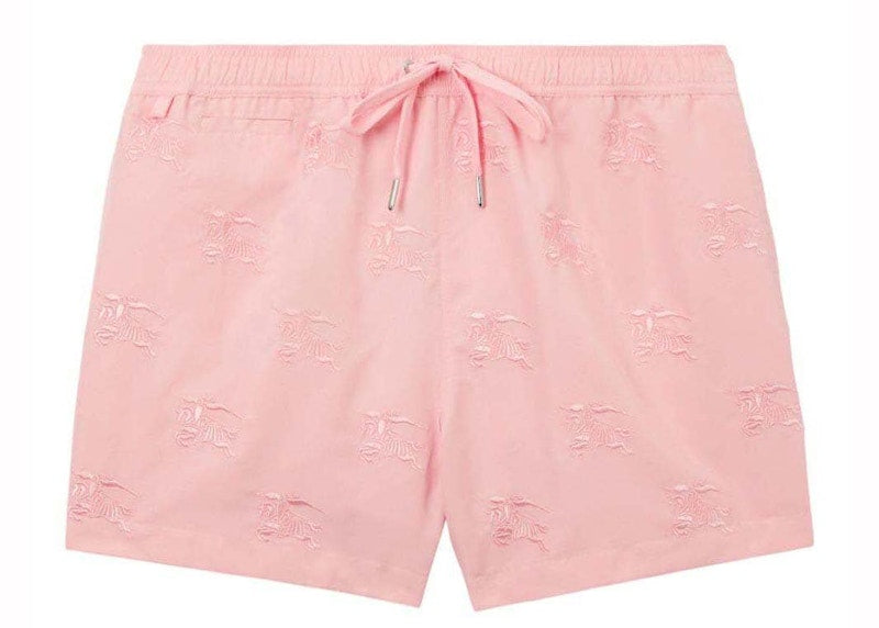 Burberry EKD Motif-Embroidered Swim Shorts Pink