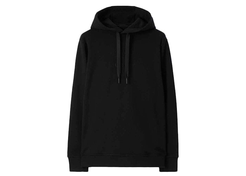 Burberry Embroidered EKD Cotton Hoodie Black/Black