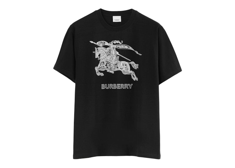 Burberry Embroidered EKD Cotton Prorsum T-shirt Black