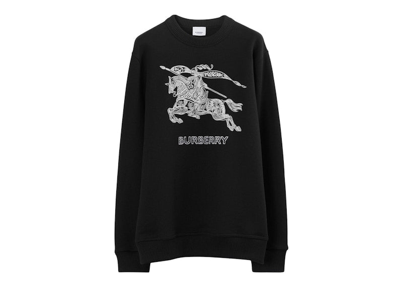 Burberry Embroidered EKD Cotton Sweatshirt Black
