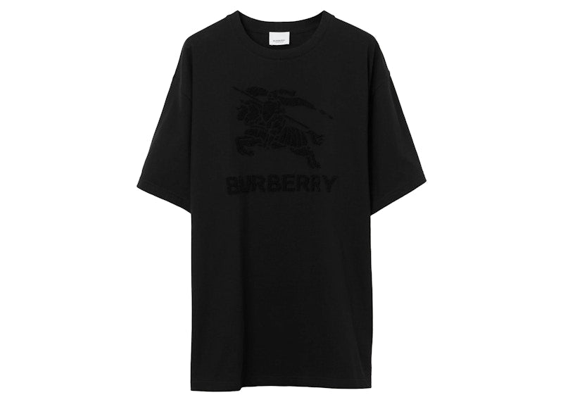 Burberry Embroidered EKD Cotton T-shirt Black