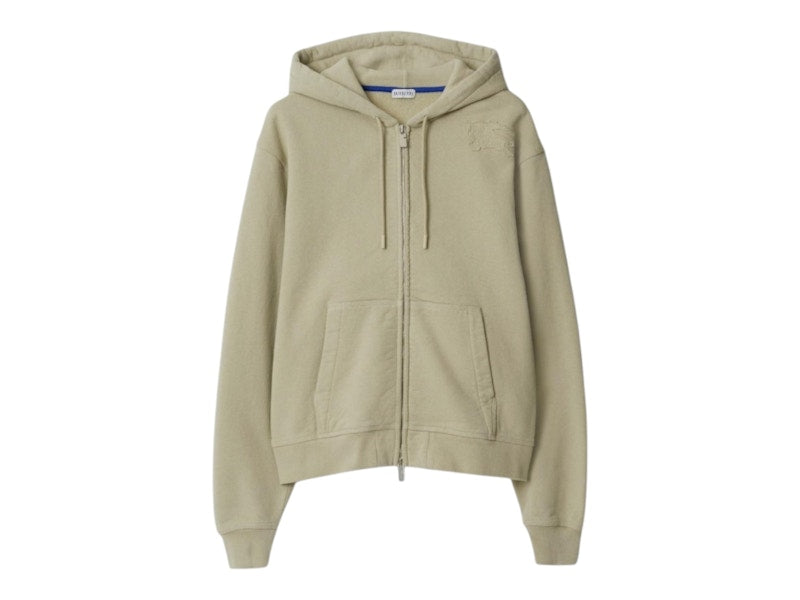Burberry Embroidered Zip-up Hoodie 80946161 Khaki