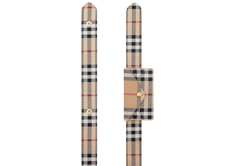 Burberry Envelope Detail Vintage Check Cotton Belt 1.4 Width Archive Beige