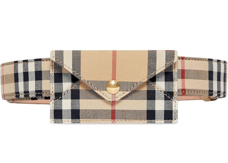 Burberry Envelope Detail Vintage Check Cotton Belt 1.4 Width Archive Beige