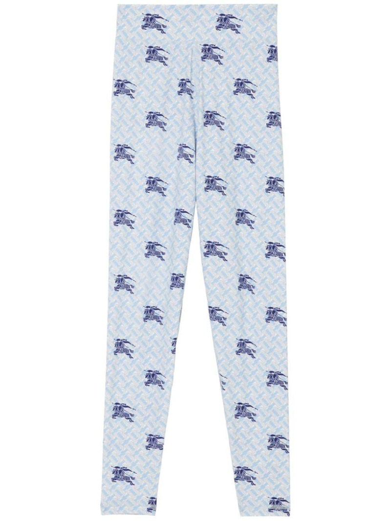 Burberry Equestrian Knight High-Waist Leggings Blue
