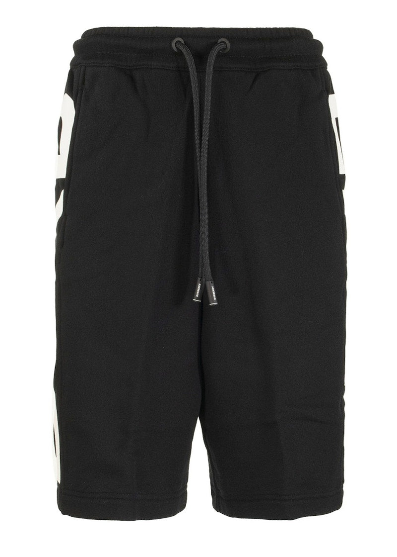 Burberry Fawnley Logo Print Track Shorts Black/White