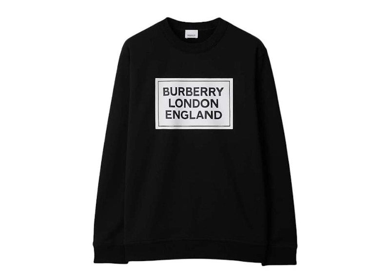 Burberry Fawson Logo Print Crewneck Sweatshirt Black