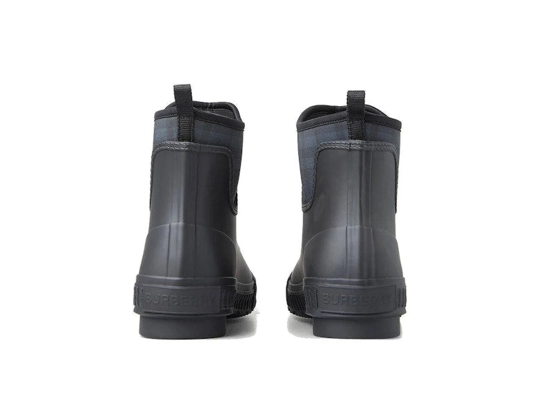 Burberry Flinton Rain Boots Black Charcoal Rubber (Women's)