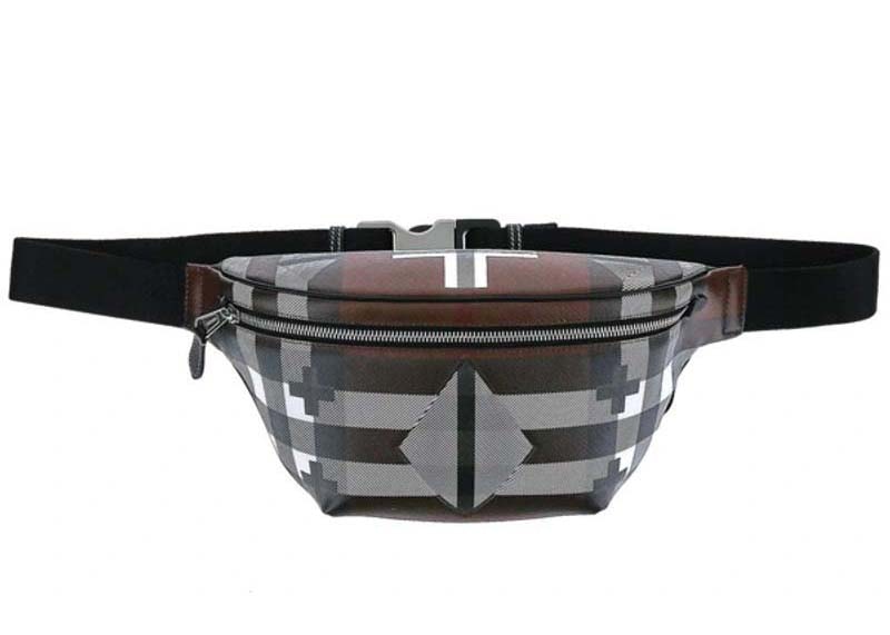 Burberry Geometric Check Bum Bag Brown