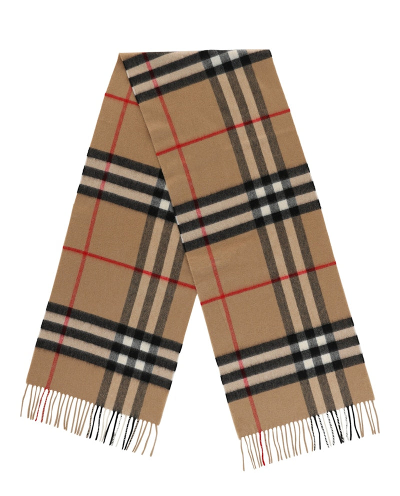 Burberry Giant Check Cashmere Scarf Beige