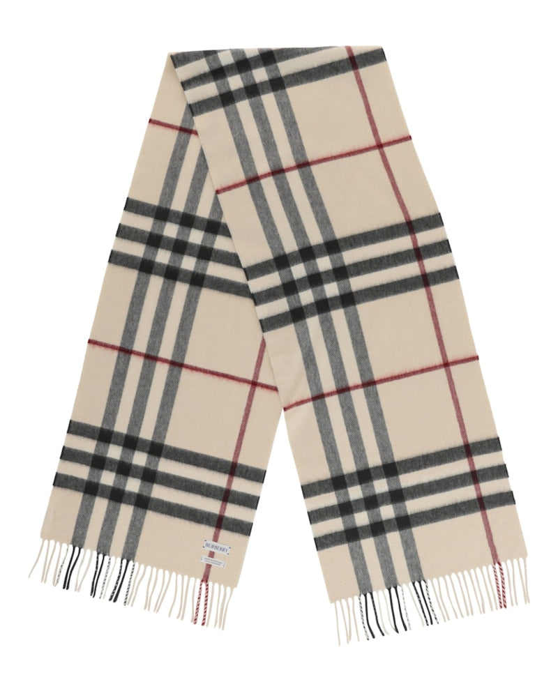 Burberry Giant Check Cashmere Scarf Stone