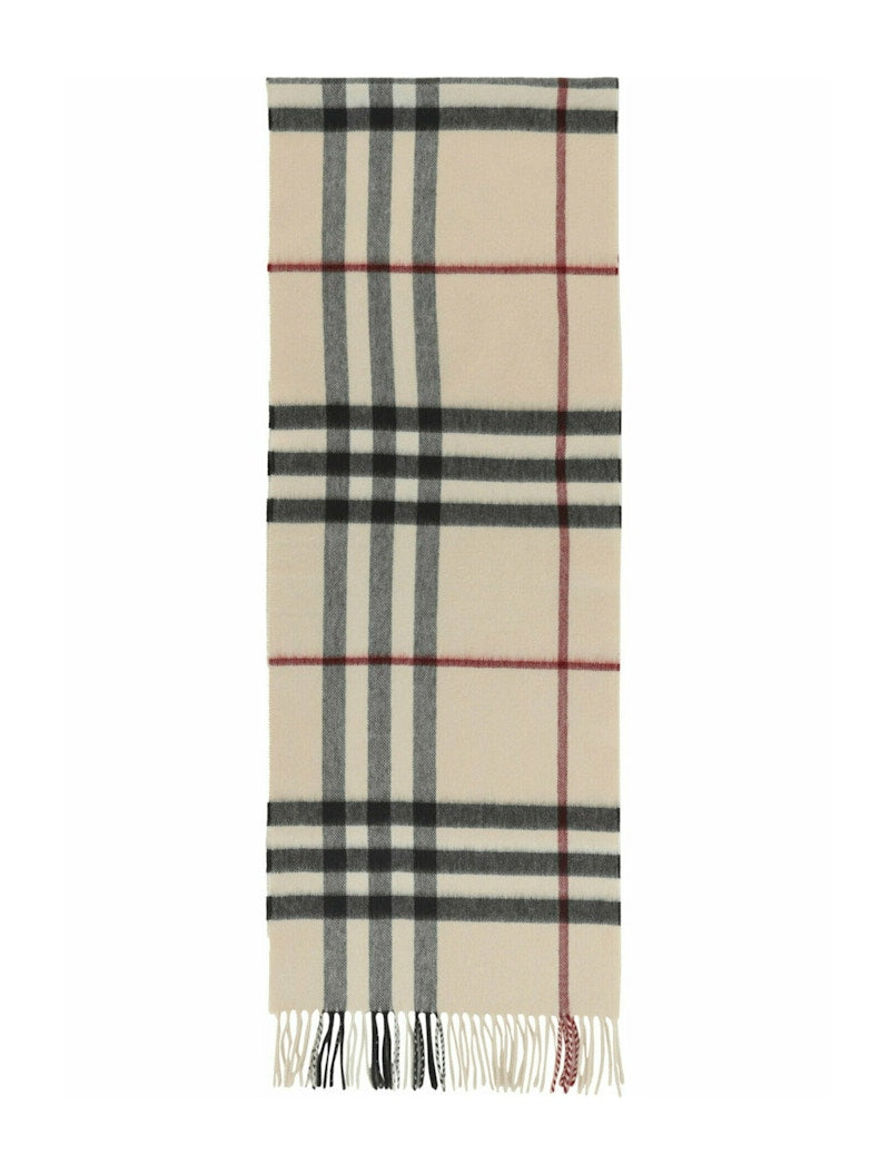 Burberry Giant Check Cashmere Scarf Stone