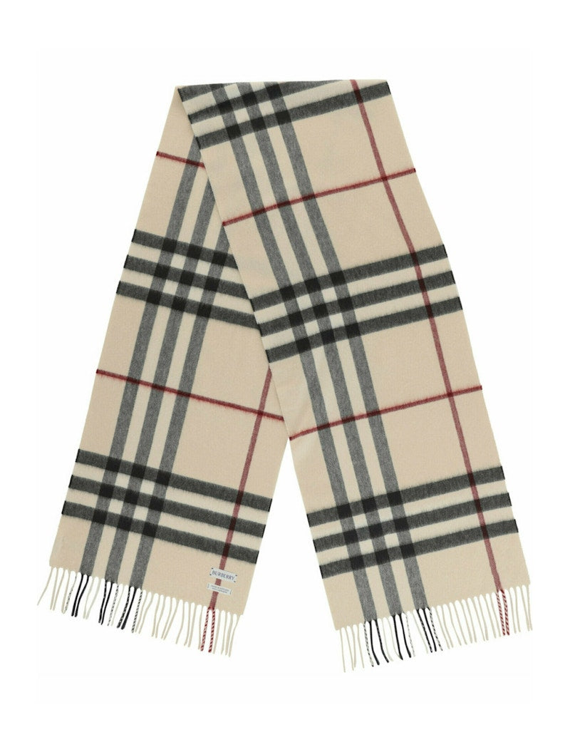 Burberry Giant Check Cashmere Scarf Stone