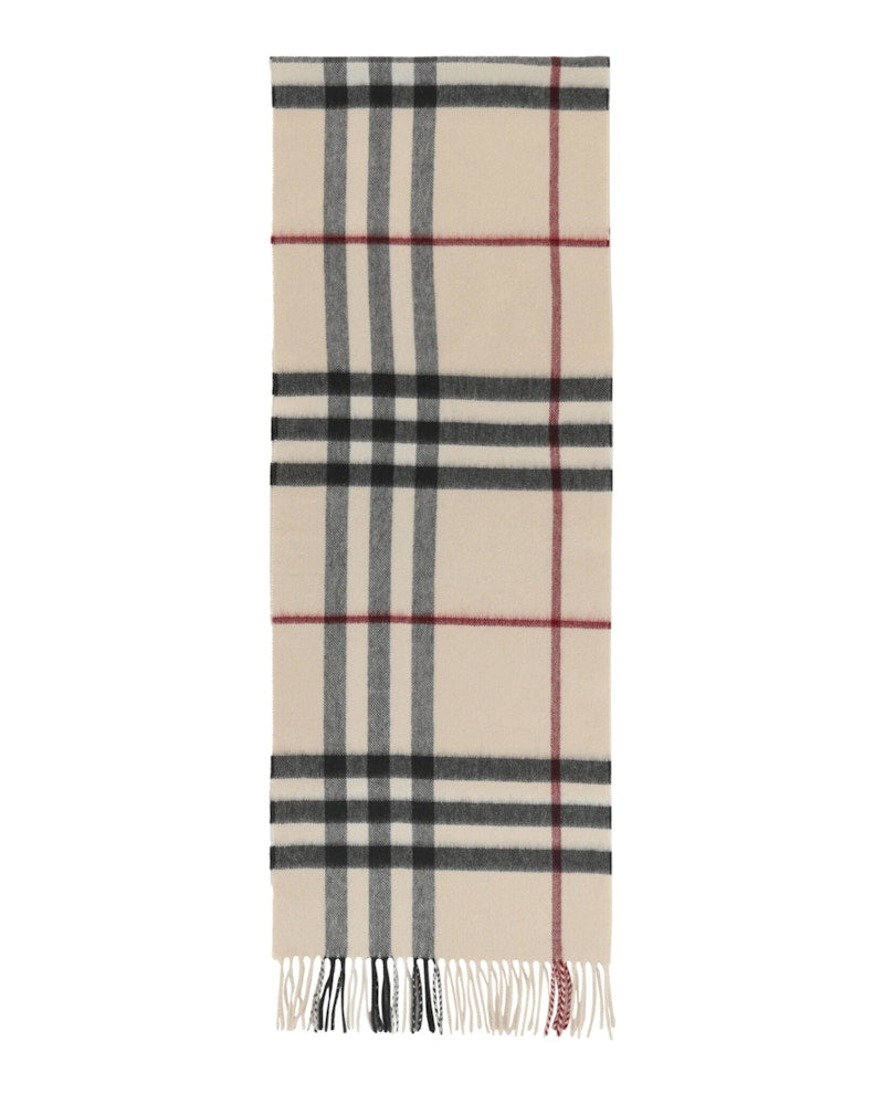 Burberry Giant Check Cashmere Scarf Stone
