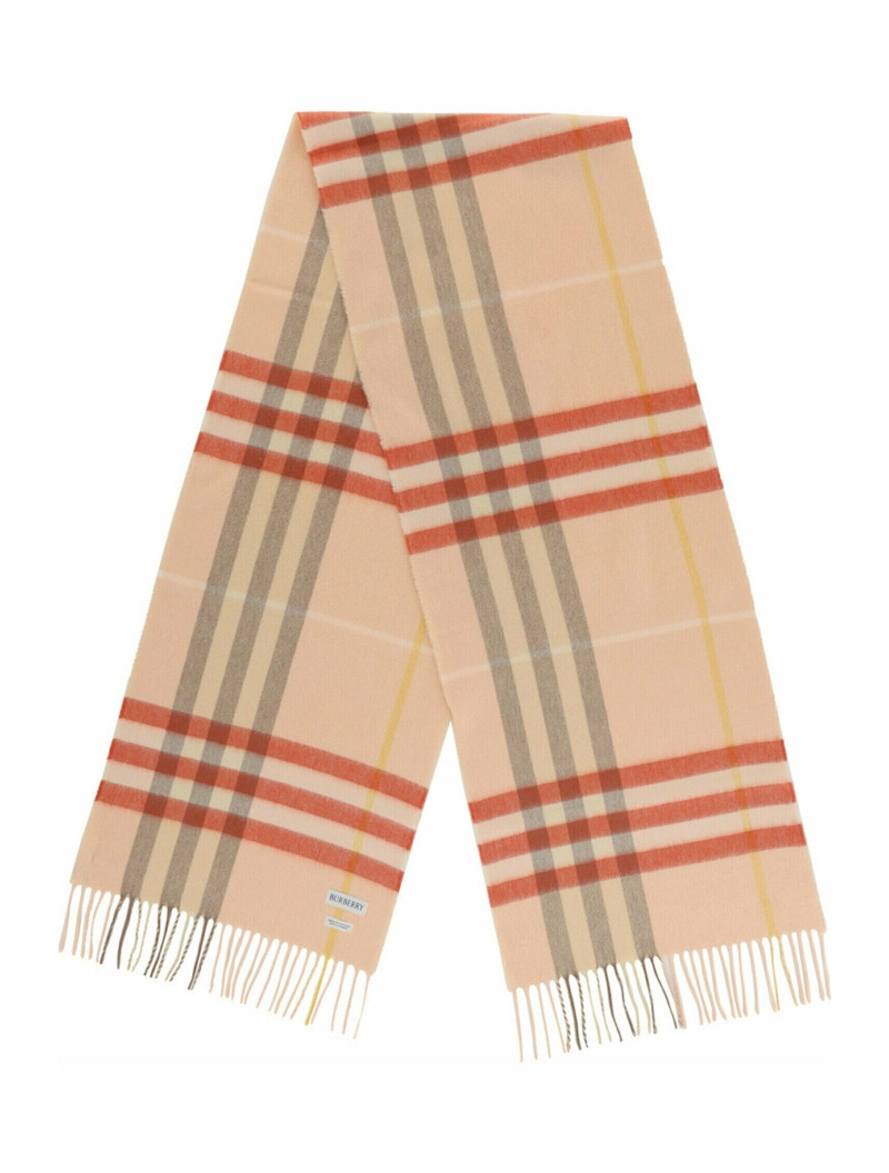 Burberry Giant Check Cashmere Scarf Teacup