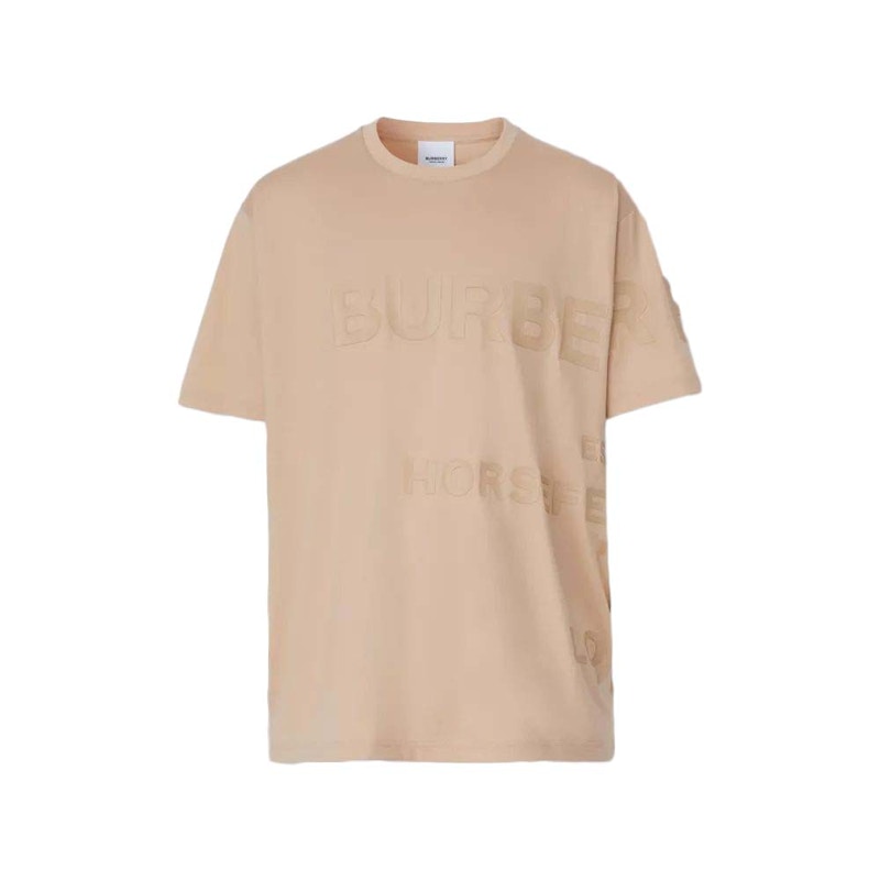 Burberry Horseferry Print Cotton Oversized T-shirt Soft Fawn Beige