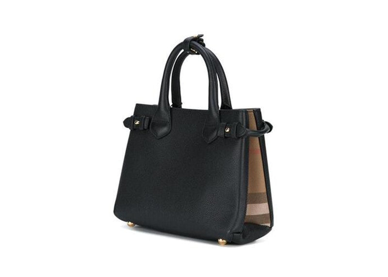 Burberry House Check Banner Small Tote Bag Black