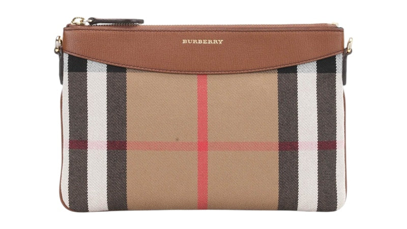 Burberry House Check Peyton Crossbody Bag Tan