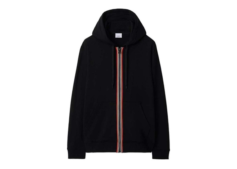 Burberry Hove Stripe Zip Hoodie Black