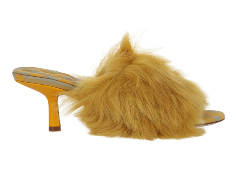 Burberry Jackie Shearling Mules Yellow (Women's)